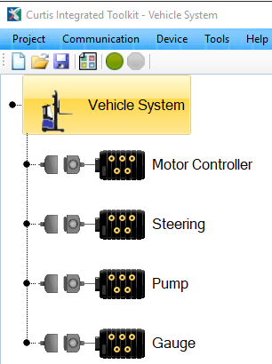 Launchpad window with nodes for a vehicle system